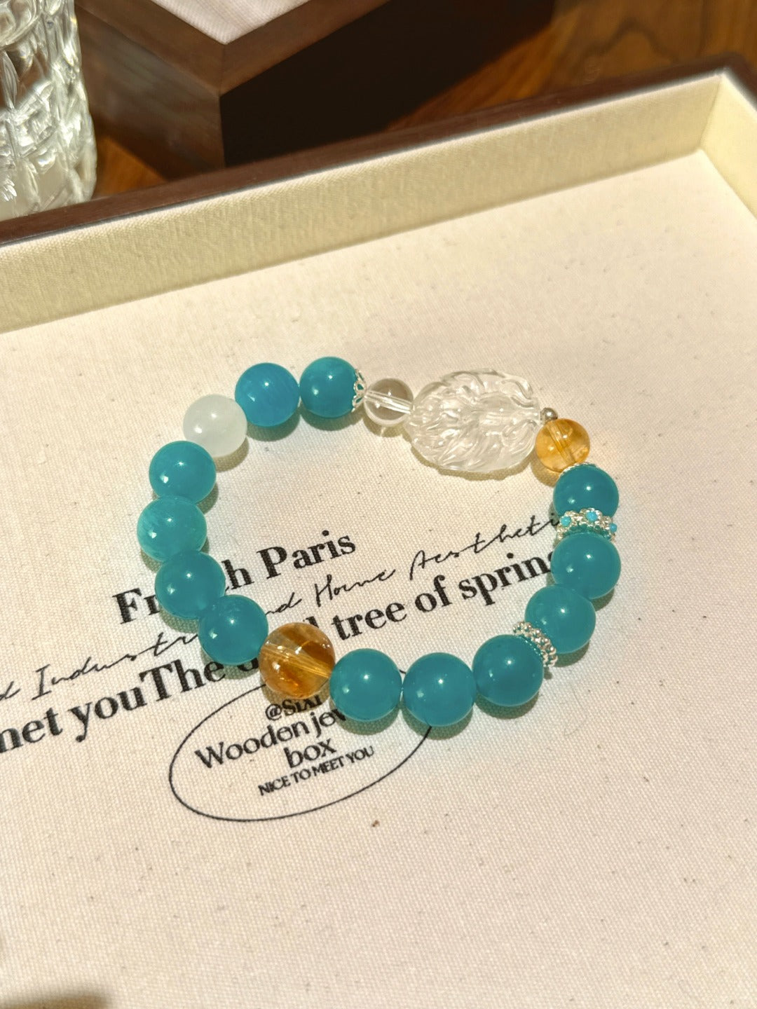 ▫️▪️ Tianhe stone white crystal nine-tailed fox bracelet